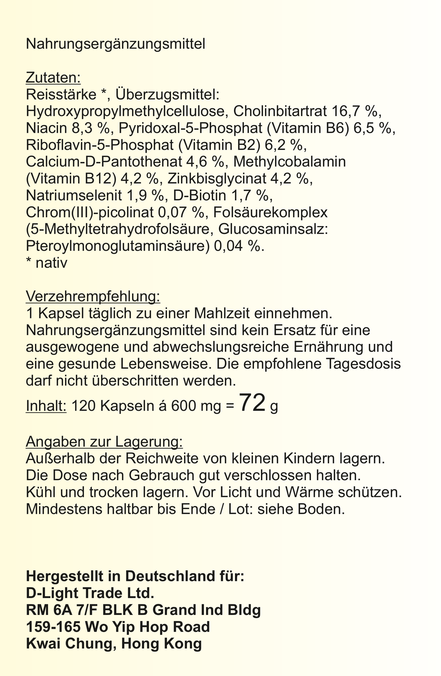 D-light-full Cofactors Immun (120 Kapseln vegan)
